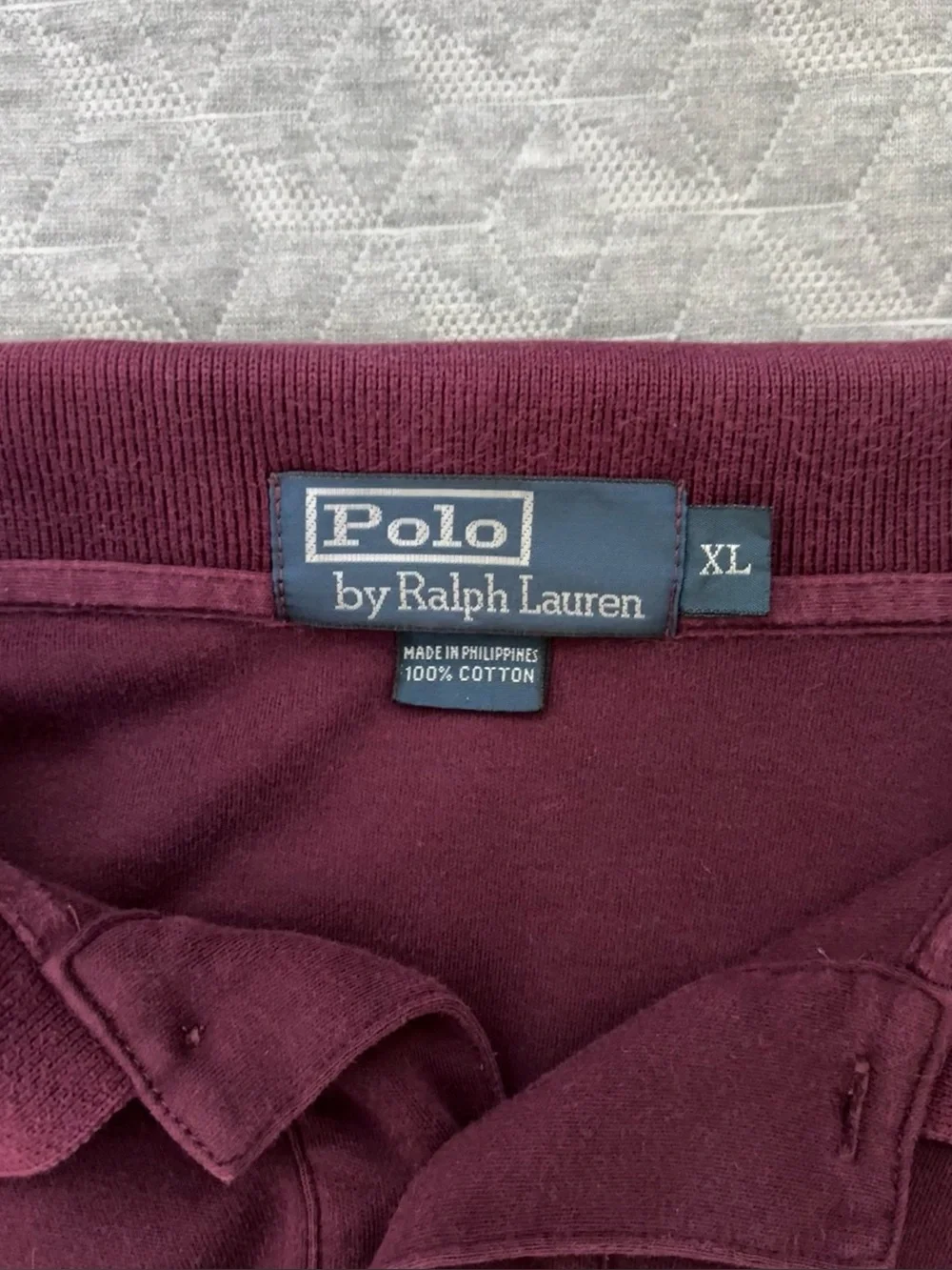 Polo Ralph Lauren Long Sleeve Burgundy Maroon 100% Cotton Shirt Preppy XL
